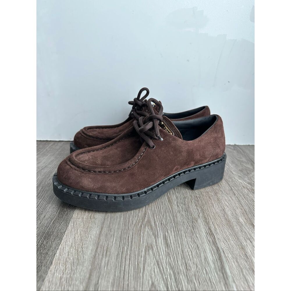 PRADA Chocolate suede loafers EU 39 / US 9 $1250 - Picture 15 of 16